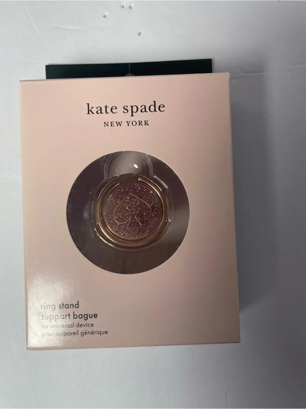 kate spade Rose Gold Glitter Phone Ring Stand